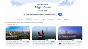 Nova IA do Google planeja viagens com voos em oferta