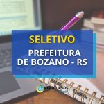 Prefeitura de Bozano – RS oferece R$ 14,3 mil em