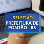 Prefeitura de Pontão - RS abre processo seletivo simplificado
