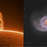 Proeminência solar e galáxias em fusão nas Imagens Astronômicas da