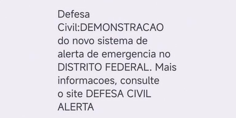 Defesa Civil testa aviso de desastre via celular no DF,