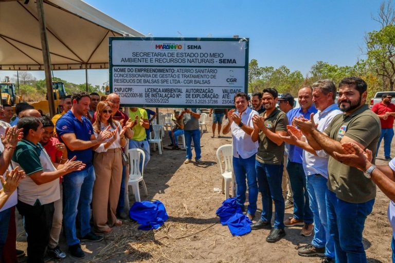 Pedra Fundamental marca início do aterro sanitário de Balsas e