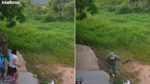 Câmeras flagram mulher morta a golpes de foice na frente