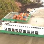 Ferryboat Cidade de Araioses que encalhou em pedras volta a