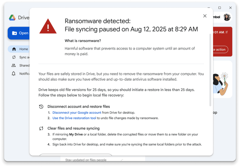 IA do Google vai combater ataques de ransomware no Drive