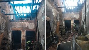 Incêndio atinge loja de eletrodomésticos na Rua de São Pantaleão