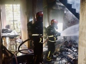 Incêndio destrói loja na Curva do 90 e deixa duas