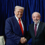 Lula e Trump se encontram pela primeira vez para tratar