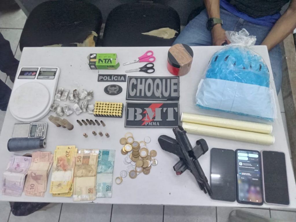 PMMA apreende arma de fogo, drogas e munições durante ação