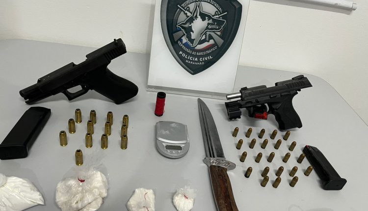 Polícia Civil prende dois homens portando cocaína e armas de