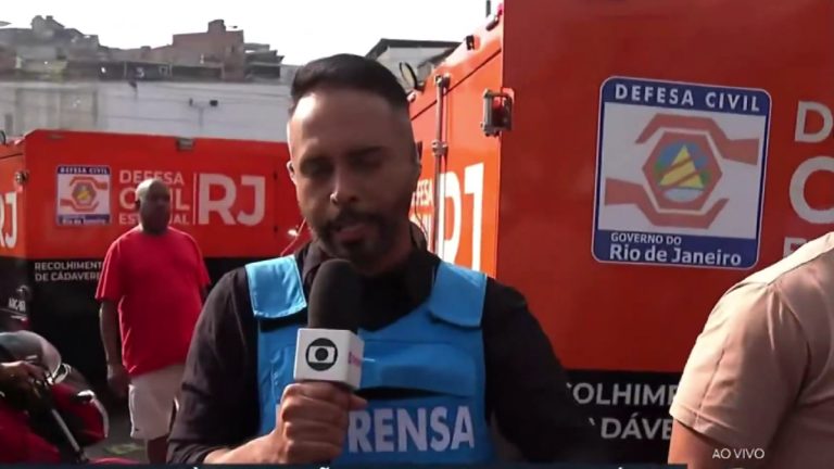 Repórter da Globo fica desesperada após corpos serem expostos ao