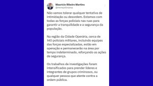 Secretário garante reforço após ataque a tiros na Cidade OperáriaCentral