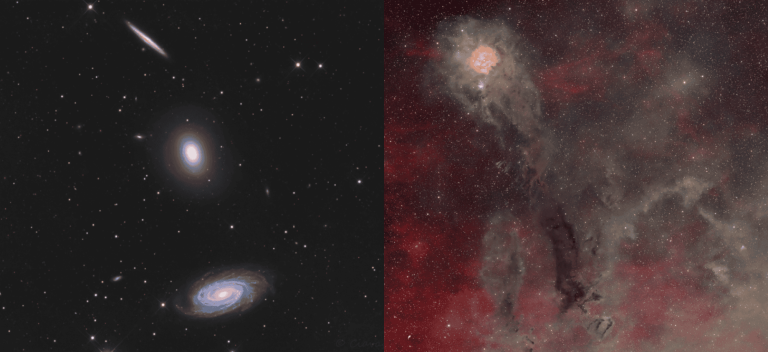 Tripleto do dragão e casulo nas Imagens Astronômicas da Semana