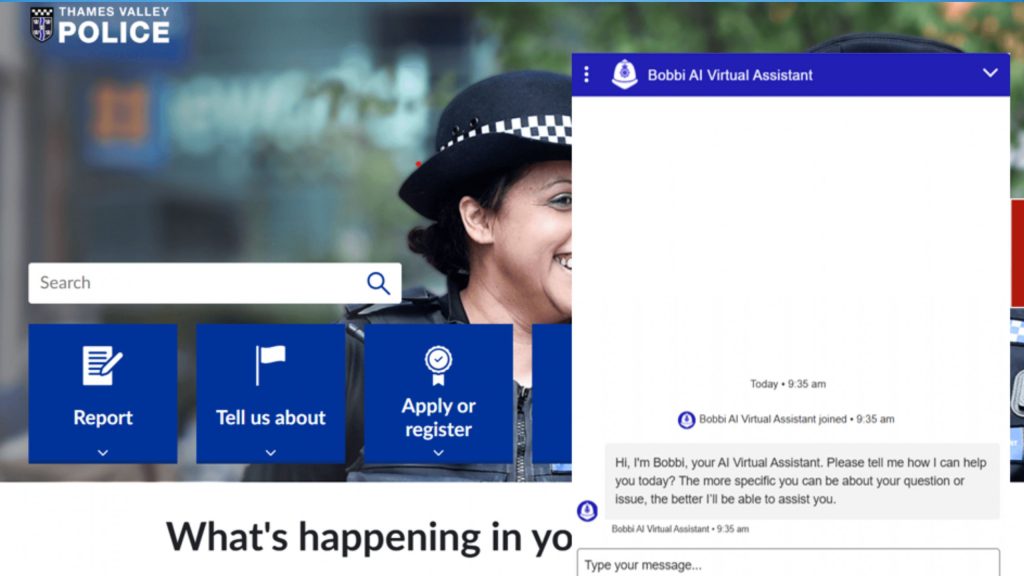Forças policiais do Reino Unido lançam o primeiro assistente policial