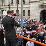 Policiais civis e militares fazem ato no centro de São