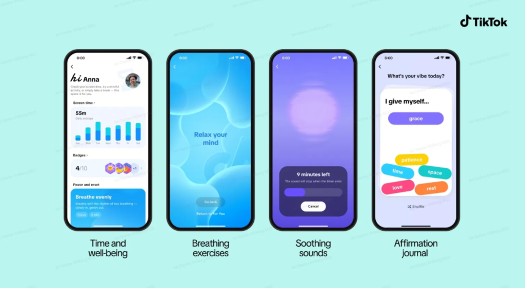 TikTok lança novas ferramentas para incentivar uso saudável do app