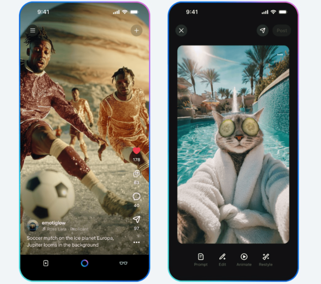 Vibes: Meta lança feed exclusivo de vídeos de IA na