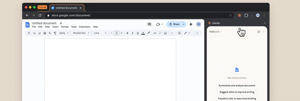 Claude agora está disponível como extensão no Chrome