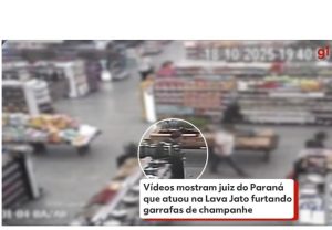 Imagens expõem juiz da Lava Jato por furtar champanhe em