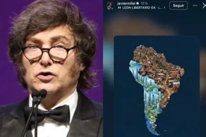 Milei publica imagem e retrata o Brasil como favela