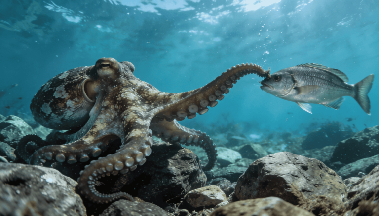 O comportamento estranho dos polvos que dão socos em peixes