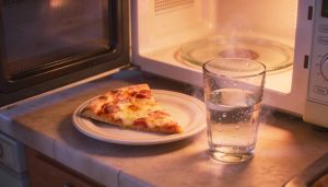 O macete do micro-ondas que esquenta a pizza sem deixar