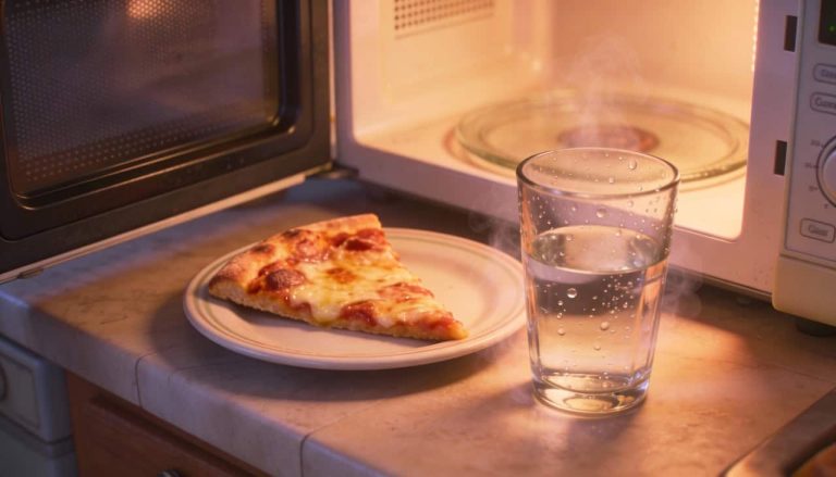 O macete do micro-ondas que esquenta a pizza sem deixar