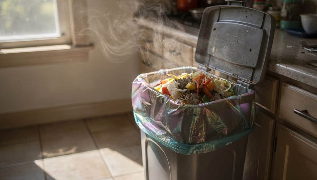 Por que o lixo da cozinha fede mais nos dias