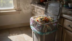 Por que o lixo da cozinha fede mais nos dias