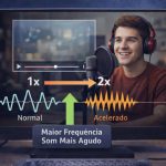 Por que o som muda quando você acelera um vídeo?