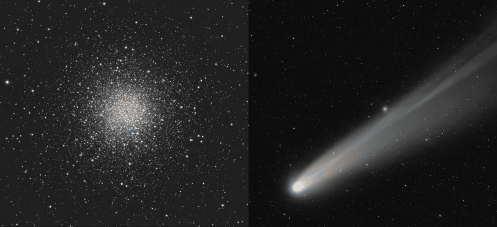 Aglomerado globular e cometa nas Imagens Astronômicas da Semana