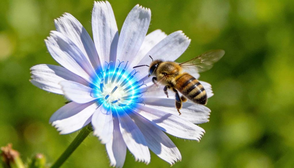 As flores atraem abelhas para sua polinização com um alvo