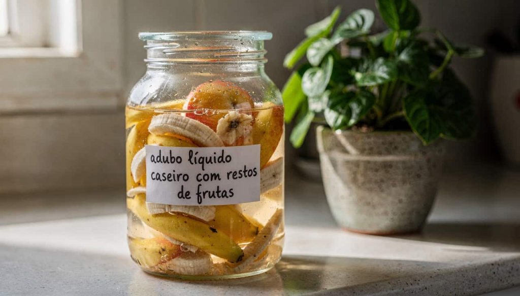 Esse adubo líquido natural transforma restos de frutas em um