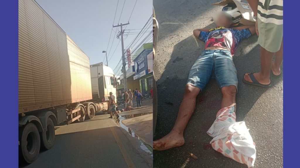 Motociclista fica ferido após colisão com caminhão na Av. Guajajaras,