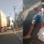 Motociclista fica ferido após colisão com caminhão na Av. Guajajaras,