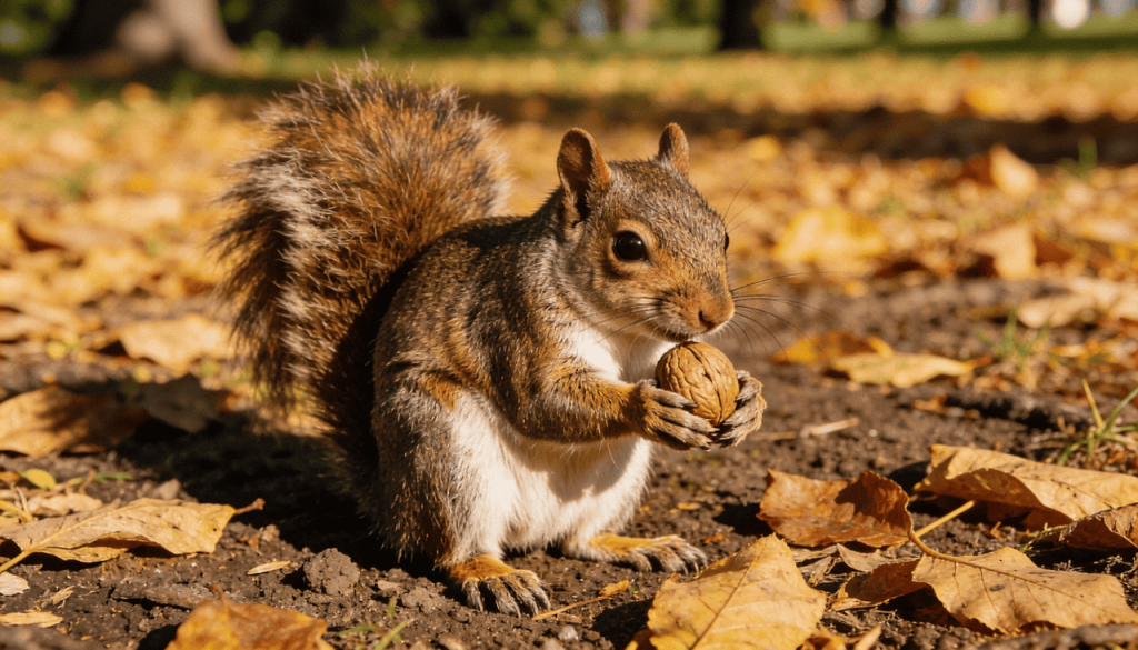 O jeito incrível que os esquilos organizam a comida para