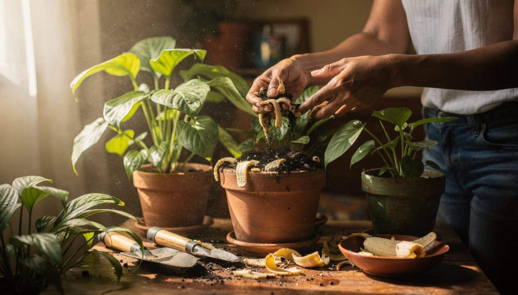 O uso mais inteligente da casca de banana nas plantas