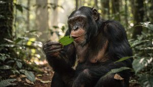 Os chimpanzés que agem como médicos e buscam plantas na