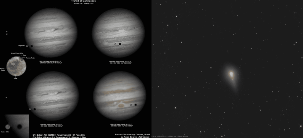 Trânsito de Ganimedes e 3I/ATLAS nas imagens Astronômicas da Semana
