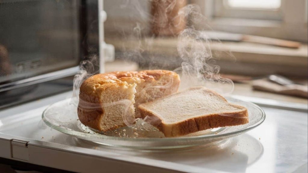 Um pedaço de pão no micro-ondas salva seu bolo seco,